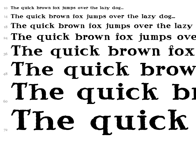 Speedball Ragged font waterfall